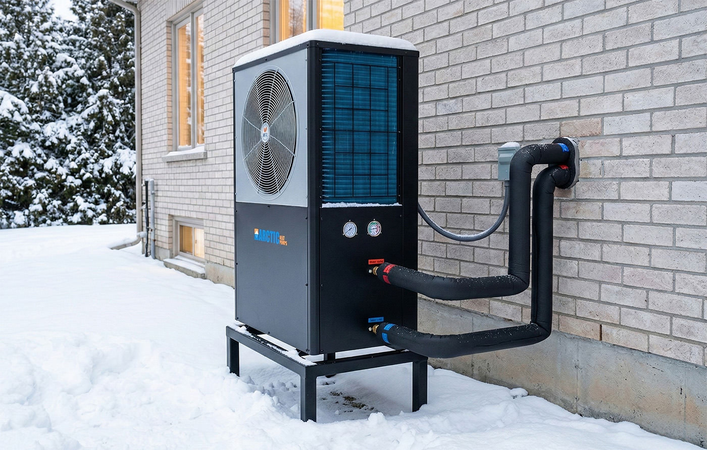 Air source heat pump installed at a UK home